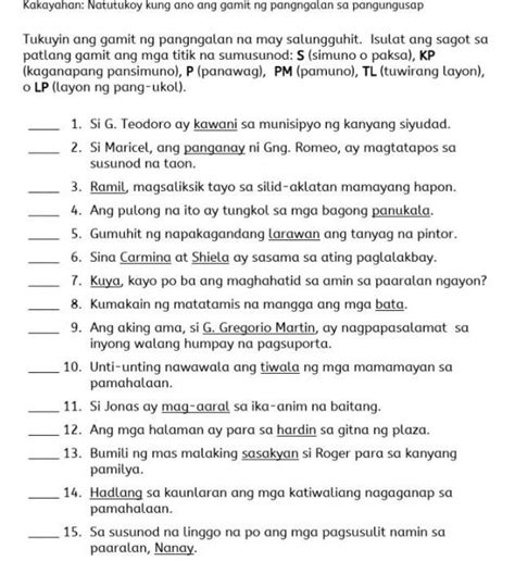 S-SIMUNO O PAKSAKP-KAGANAPANG PANSIMUNOP-PANAWAGPM-PAMUNOTL-TUWIRANG LAYONLP-LAYON NG PANG-UKOL ...