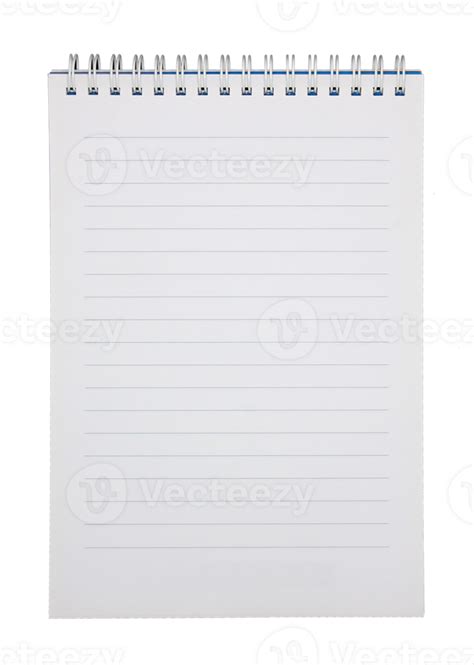 Blank notebook paper with ring spine on transparent background png file ...