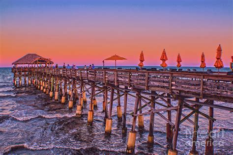 Cocoa Beach Pier at Sunset Photograph by Sandy Moulder | Fine Art America