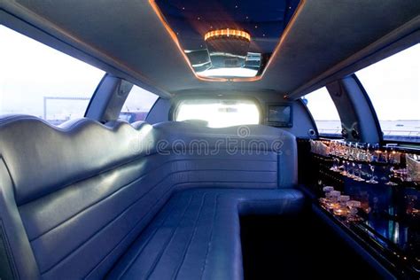 Limousine interior. View of a luxurious limousine interior with a TV-set, mini-b , #Sponsored, # ...