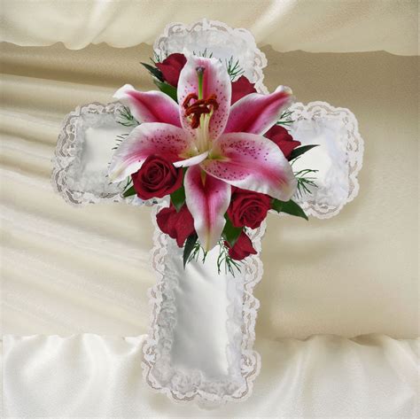 Satin Casket Cross in Waterbury, CT | The Orchid Florist