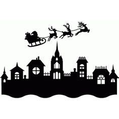 Christmas Village Silhouette at GetDrawings | Free download