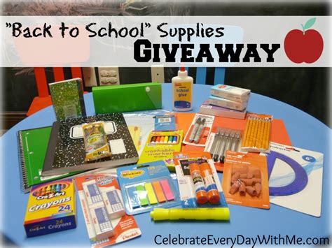 "Back to School" Supplies Giveaway - Celebrate Every Day With Me