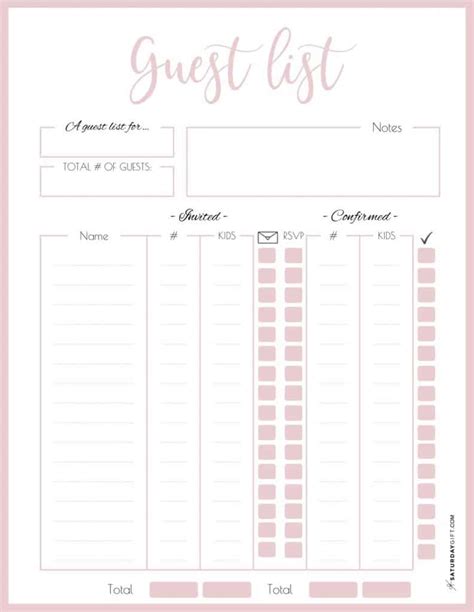 How to Plan the Guest List for Your Party + Pretty Guest List Planner