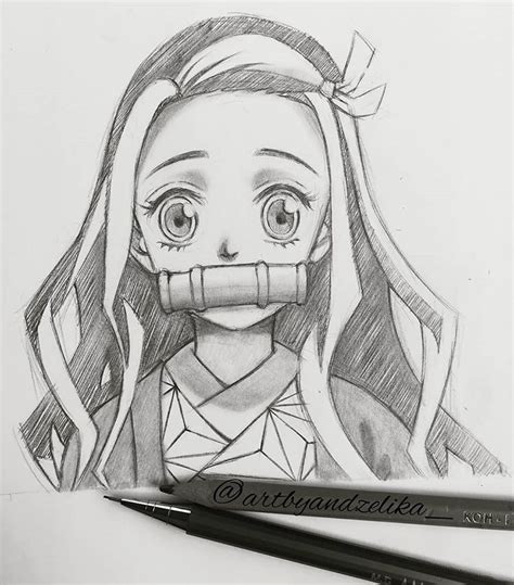 Angelika no Instagram: “Hi ppl 😁🙌 ~finally pencil sketch 😅 ️ Nezuko ...