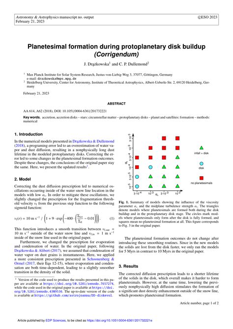 (PDF) Planetesimal formation during protoplanetary disk buildup