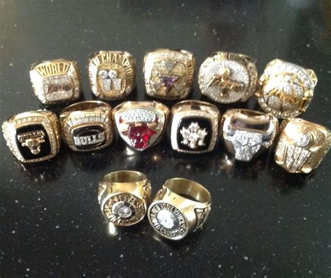 Phil Jackson's 13 Championship rings, with the two Knicks rings in the ...