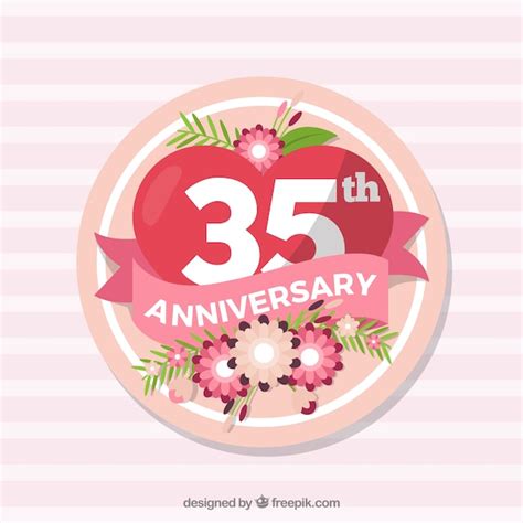 Free Vector | Happy anniversary background with flowers