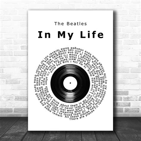 In My Life The Beatles Song Lyric Heart Music Wall Art Print - Song Lyric Designs