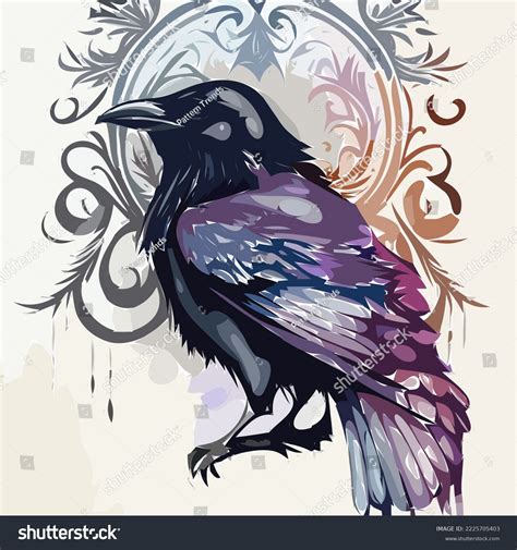 Common Raven Bird Abstract Concept Art Stock Illustration 2225705403 ...