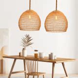 Nordic Rattan Hanging Light Shades Living Room hemp rope Pendant Lamp