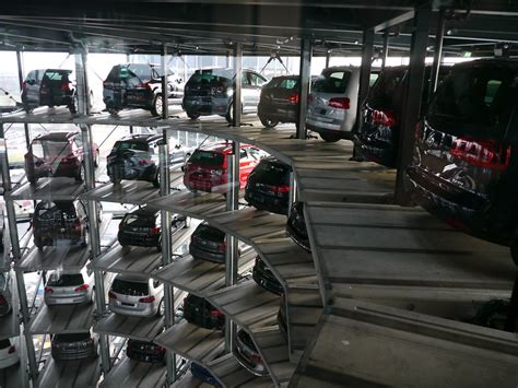 Volkswagen’s Car Towers at Autostadt in Wolfsburg, Germany