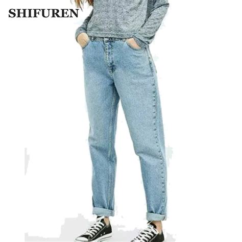 SHIFUREN High Waist Women Denim Jeans Loose Fit Straight New Arrival ...