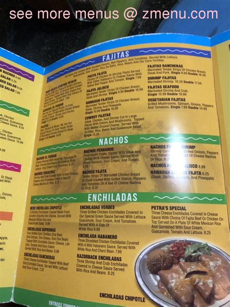 Menu at El Parian Mexican Restaurant, Malvern