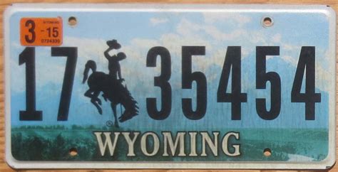 2015 Wyoming vg | Automobile License Plate Store: Collectible License ...