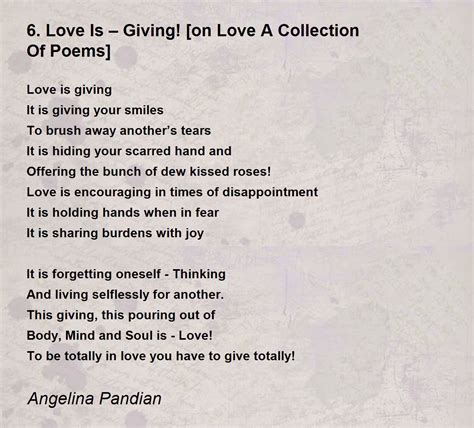 6. Love Is – Giving! [on Love A Collection Of Poems] - 6. Love Is – Giving! [on Love A ...