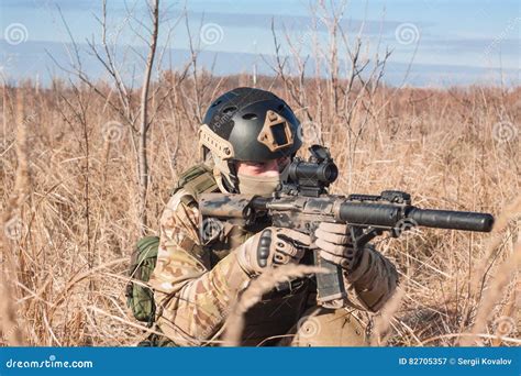 Soldier in NATO Uniform Aiming Stock Image - Image of army, ammunition ...