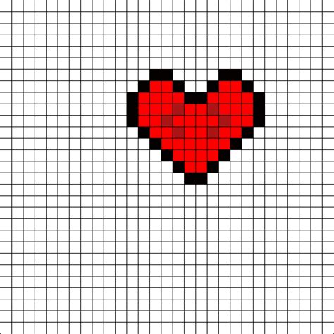 Minecraft Hardcore Heart Perler Bead Pattern | Bead Sprites | Simple Fuse Bead Patterns