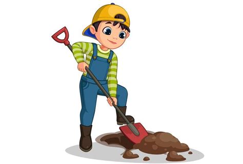 Cute little boy digging hole cartoon | Cute little boy, Dig a hole illustration, Digging ...