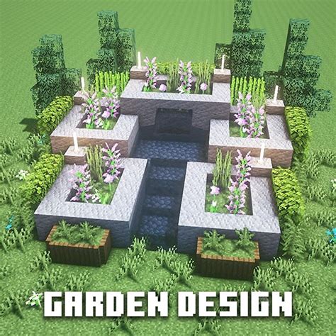 an image of a garden design in minecraft