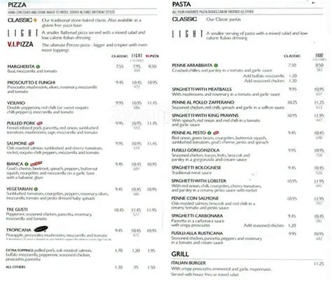 Prezzo Menu, Menu for Prezzo, City Centre, Glasgow - Zomato UK