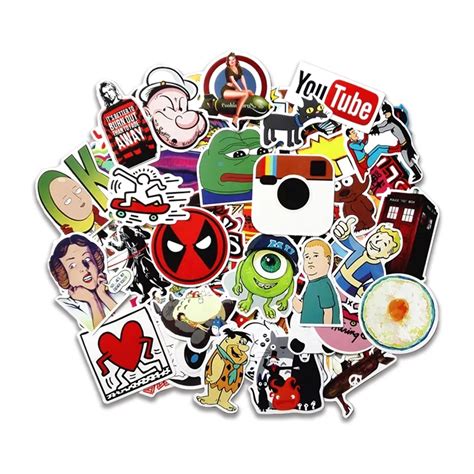 50 pcs/pack Random Classic Fashion Style Graffiti Stickers For Moto car ...