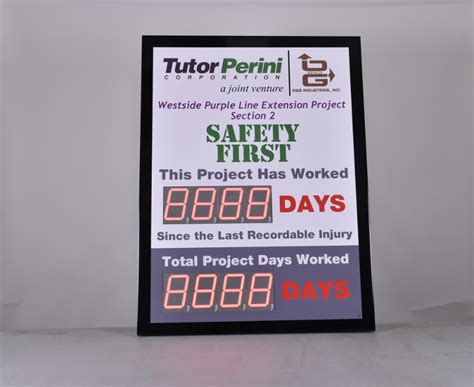 Accident Free Workplace Sign with Two Large Displays