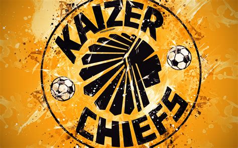 Kaizer Chiefs FC, 4k, paint art, logo, creative, South African football team, South African ...