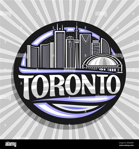 Vector logo for Toronto, black decorative circle badge with line ...