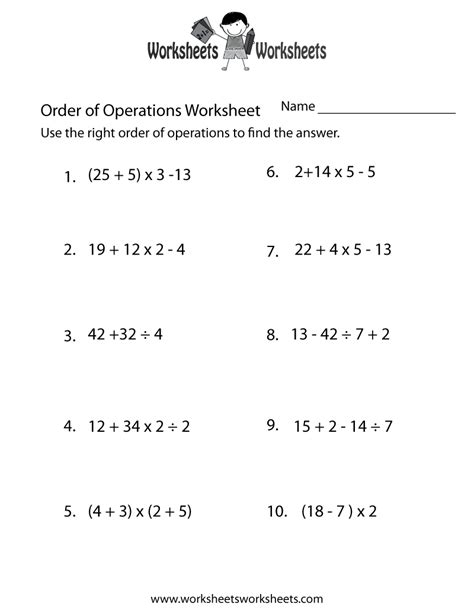 If You Are Looking For Order Of Operations Worksheets That Test Your | Printable Pemdas ...