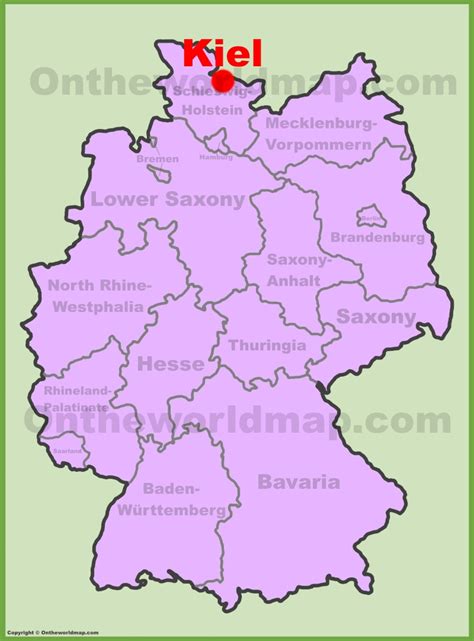 Kiel location on the Germany map - Ontheworldmap.com