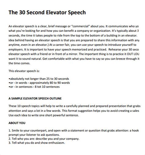 FREE 10+ Sample Elevator Pitch Examples in MS Word | PDF