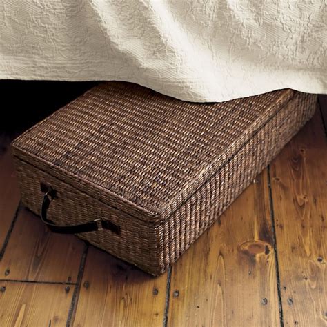 Under Bed Storage Box With Lid, Dark Brown - Contemporary - Storage ...