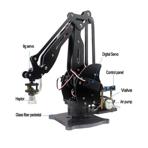 Pump Mechanical Robot Arm Suction Cups Simulation Industry Manipulator Glass Fiber Stand with ...