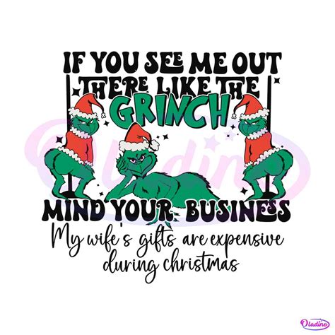 Retro Funny Christmas Grinch Quotes SVG Digital Cricut File - Oladino