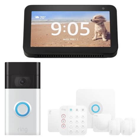 Shop Ring 8-Piece Alarm Security Kit + Video Doorbell with Echo Show 5 ...