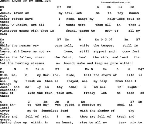 Top 500 Hymn: Jesus Lover Of My Soul - lyrics, chords and PDF