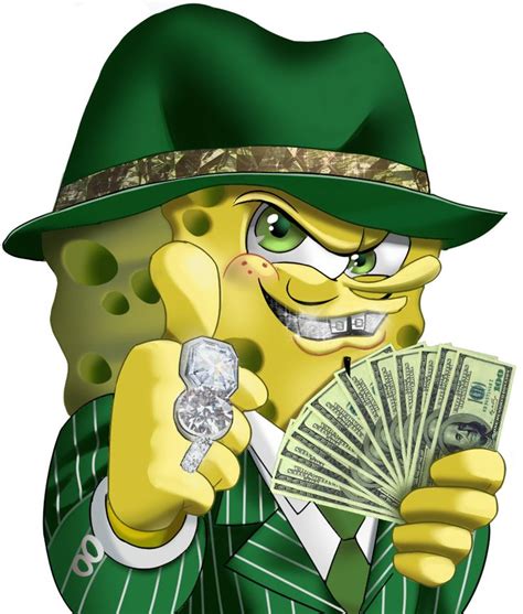 Gangster Spongebob HD Remake (Transparent PNG) | Gangster SpongeBob | Cartoon character tattoos ...