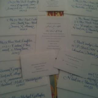 Love cobalt blue ink lettering on crisp white envelopes for spring & summer wedding invitations ...