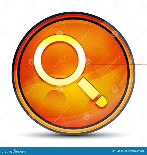 Magnifying Glass Icon Shiny Bright Orange Round Button Illustration Stock Illustration ...