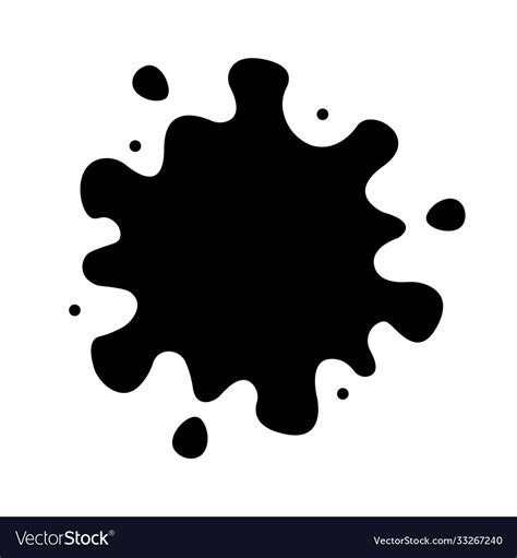 Ink splat icon paint splash monochrome flat Vector Image