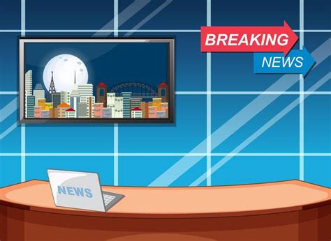 Breaking news studio template 432009 Vector Art at Vecteezy