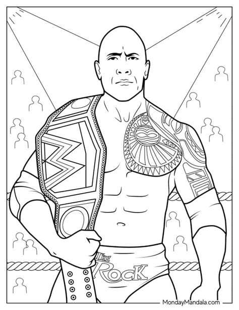 Wwe The Rock Coloring Pages