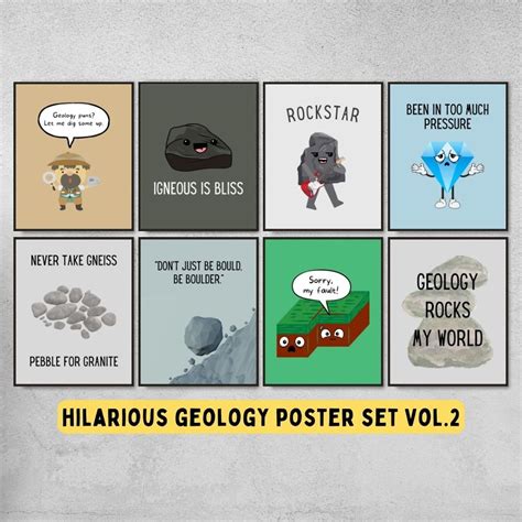 Set of 8 Funny Geology Puns and Memes Printable Posters - Etsy