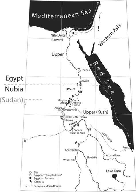 The Nile Valley (numbers on map mark river cataracts) | Download Scientific Diagram