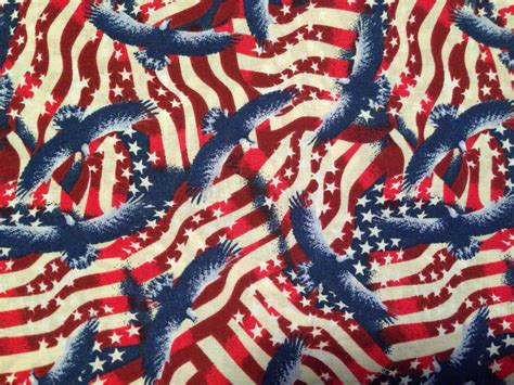 Patriotic fabric by the yard American flag fabric American