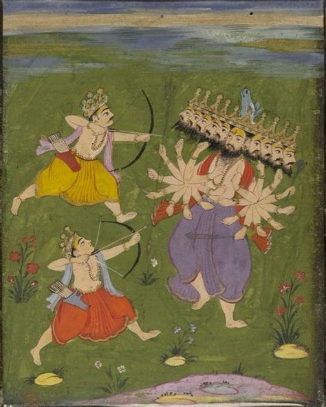 Image: Rama fights Ravana | Painting, Miniature painting, Indian art