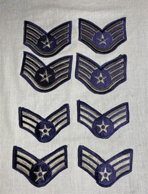 VINTAGE US AIR Force Staff Sargent & Sergeant Rank Patch Lot E5 Blue $12.99 - PicClick