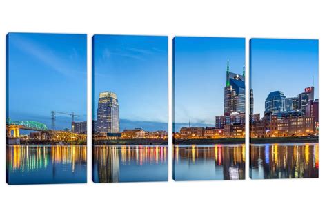 Nashville Tennessee Skyline Canvas Print Wall Art 3 Panel - Etsy