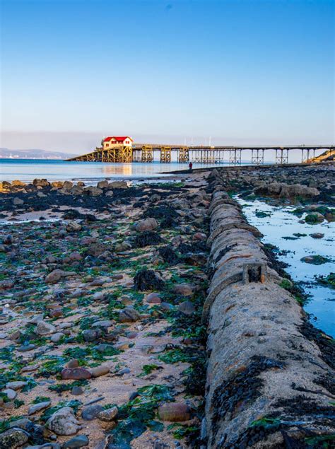 Mumbles pier from the beach Wales, United Kingdom